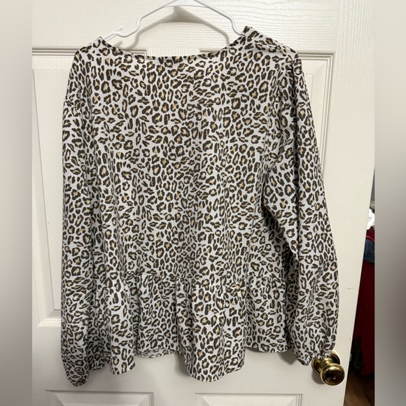 Nine West Animal Print Blouse - Brown and Cream - Picture 3 of 3